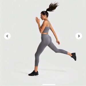 Gymshark Energy + Seamless Cropped Legging Gray Small